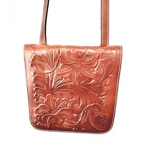 Patricia Nash small crossbody brown leather bag. Like new. Never used.